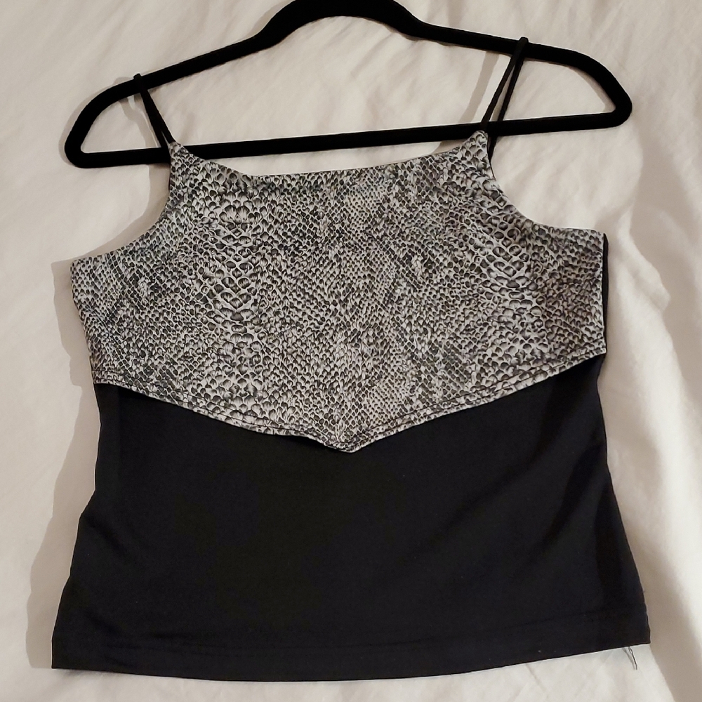 Chic Black and Gray Camisole Top